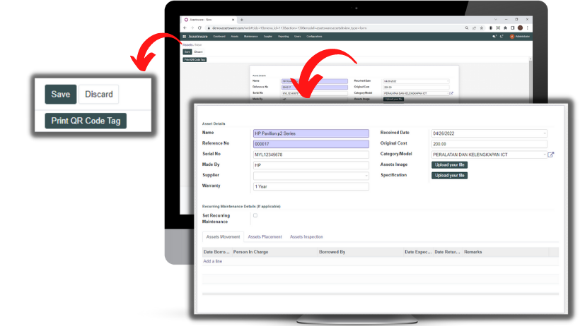 assetsware create new assets